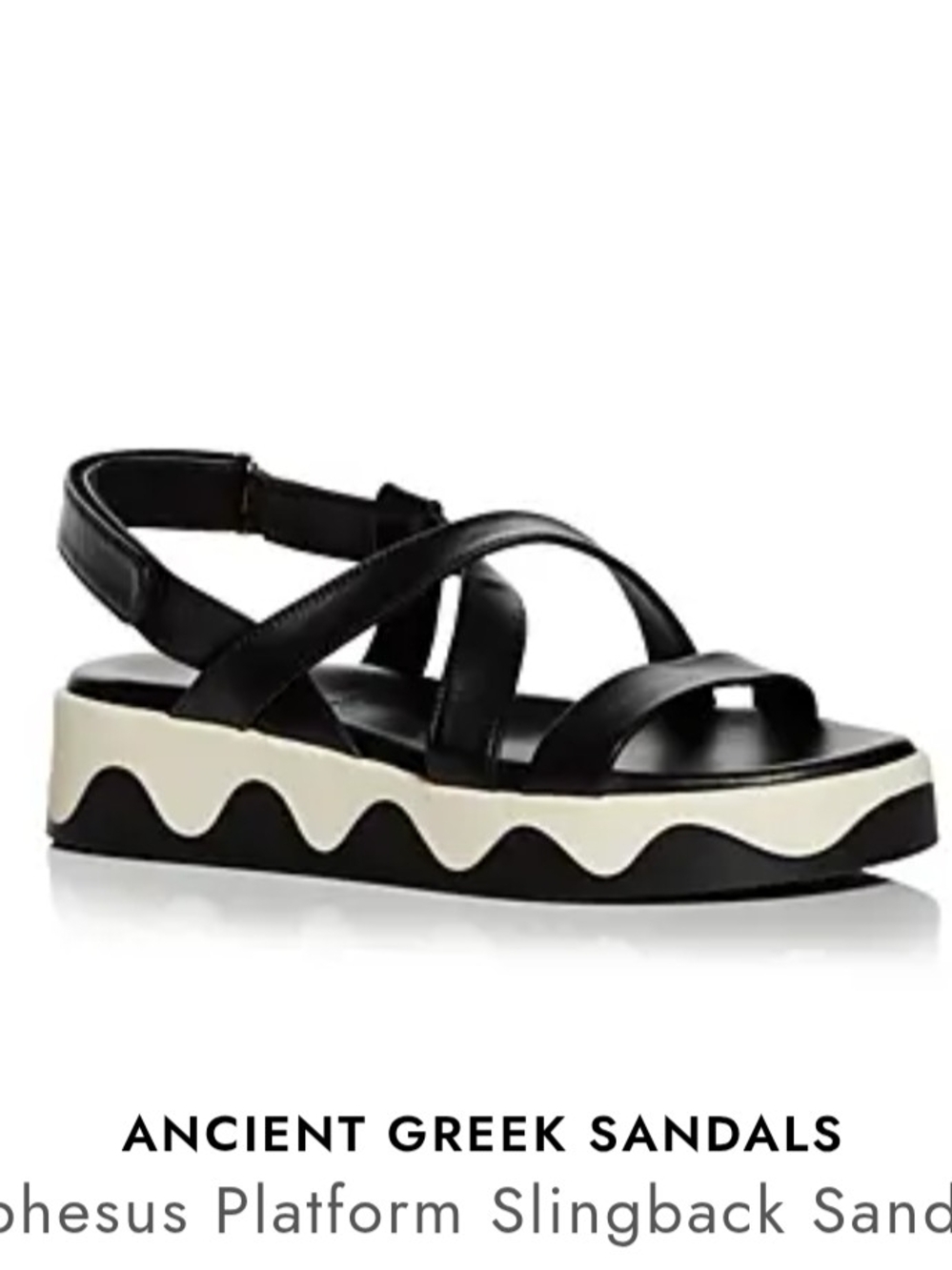 Ancient Greek Sandals Black Platform Slingback Sandal